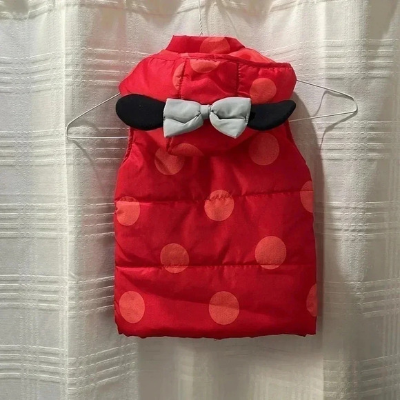 Disney Minnie Mouse hooded vest red 4T - Picture 2 of 7